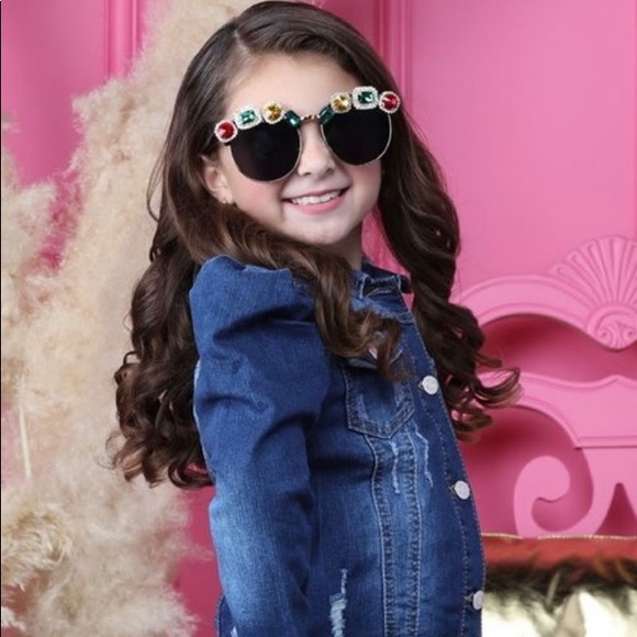 Girls Dark Blue Jean/ Denim Jacket - Picture 2 of 2